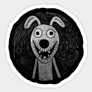 Funny caricature of a joyful dog Sticker